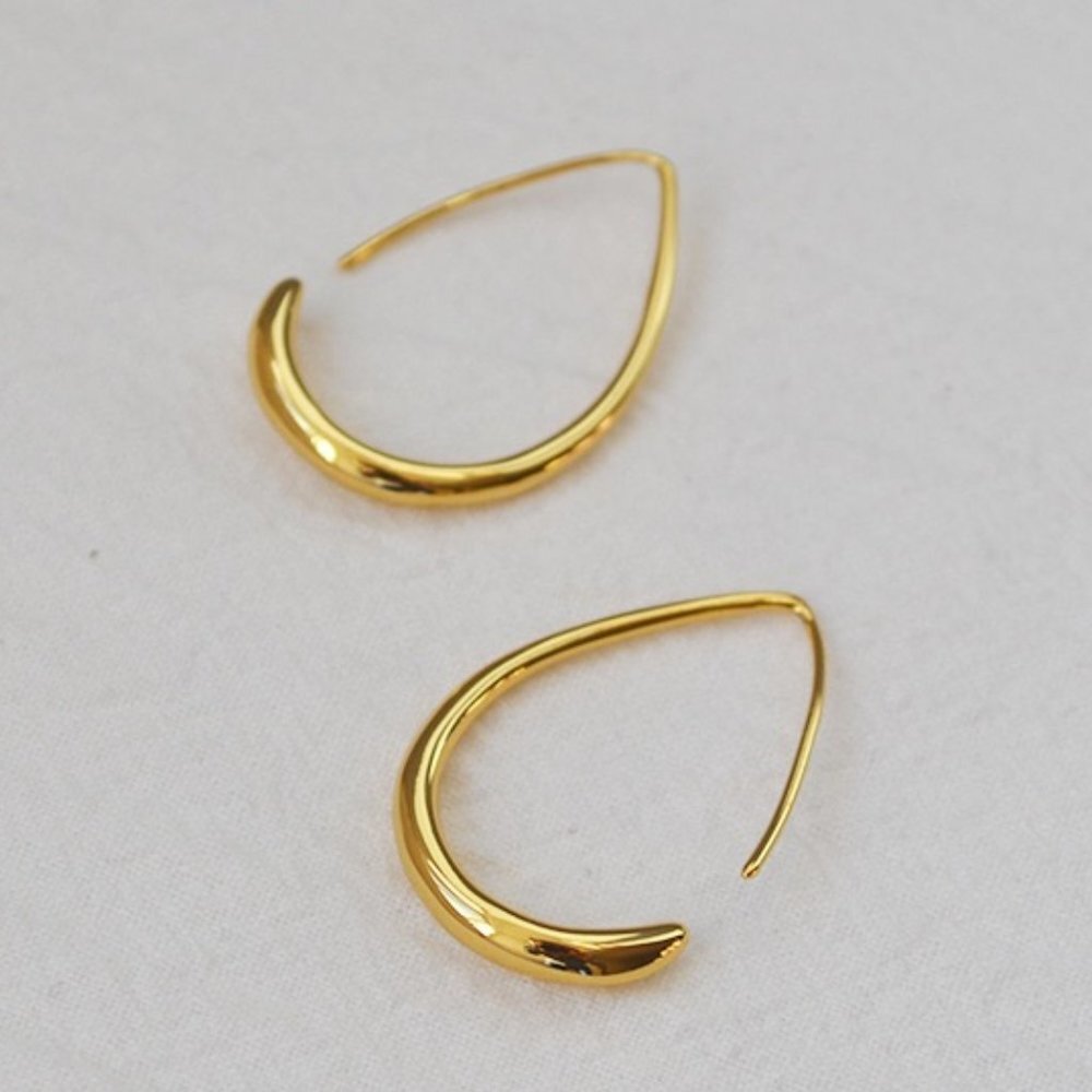 Anthropologie Molten Gold Hoop Earrings